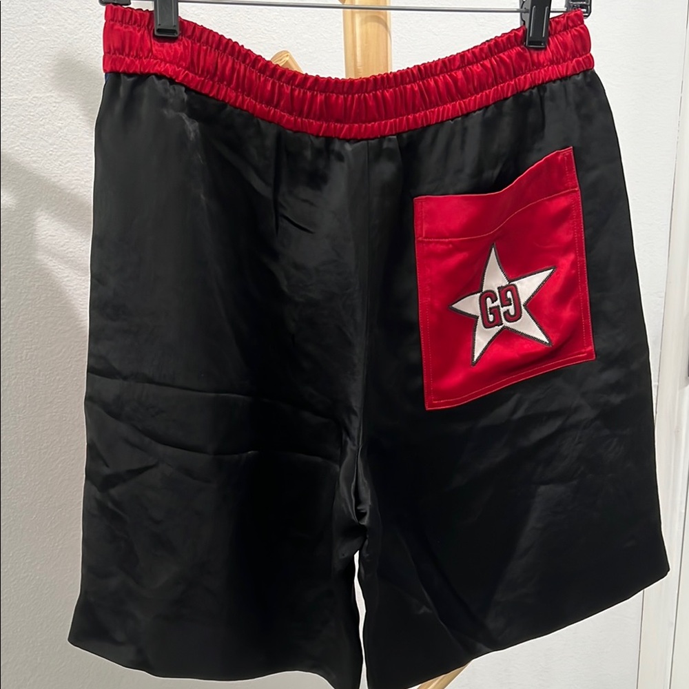 GC Black and Red Satin Shorts